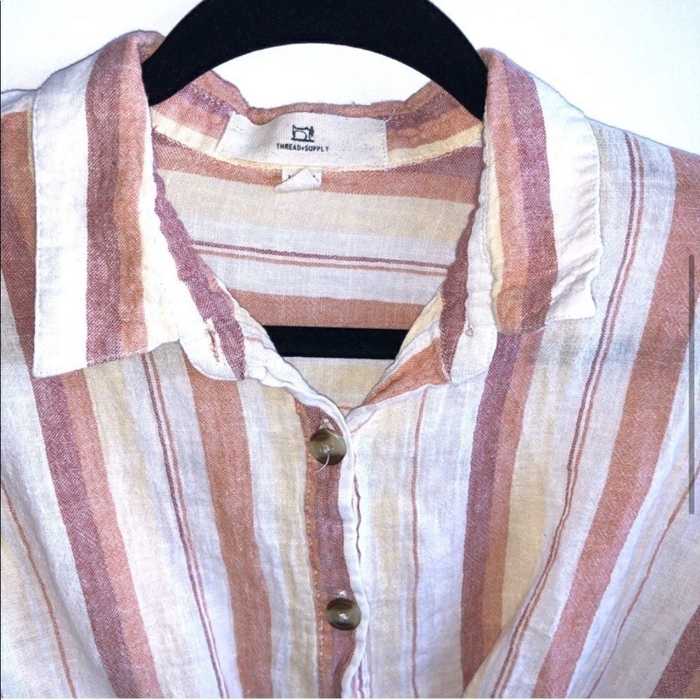 Thread Supply Striped Button Down Shirt - Picture 4 of 9